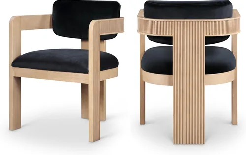 Vista 30 de Meridian Furniture Sacha - Juego de 2 sillas de comedor de terciopelo y Terciopelo coñac