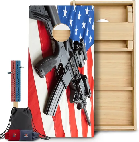 Vista 59 de CornholeGamesUSA Pro - Juego de tablas de Cornhole Fabricado en Estados Unidos Abedul báltico 3/4 Sin rebote Patas triples gruesas Dos 1