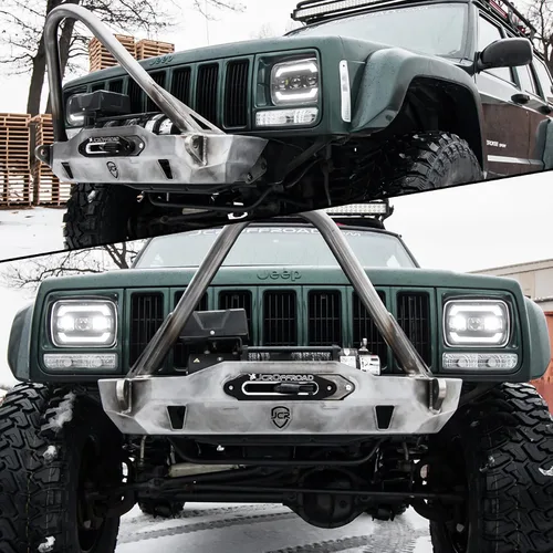 Vista 4 de Faros delanteros 5x7 7x6 H6054 con señal de giro amarilla blanca DRL para Jeep Wrangler YJ Cherokee XJ Ford Chevy GMC Toyota Nissan Pickup Truck