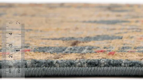 Vista 4 de Unique Loom Edinburgh Collection - Alfombra de área (6 pies 1 pulgada, redonda, azul marino/bronceado)