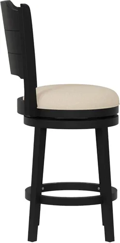 Vista 11 de Hillsdale Clarion - Taburete de Altura Giratoria de Madera para Barra, Negro