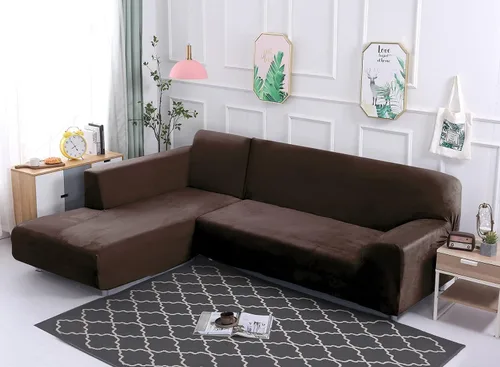 Vista 2 de MIFXIN Fundas de sofá modulares en forma de L, 2 piezas, elásticas y elásticas para sofá esquinero, protector de muebles para sala de estar