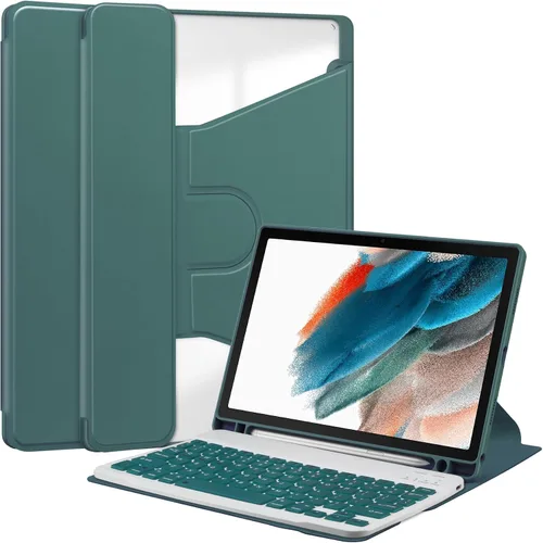 Vista 29 de kaidisen Funda con teclado giratorio 360° para Galaxy Tab S6 Lite de 10.4 pulgadas, soporte vertical, teclado magnético desmontable, funda Azul/claro