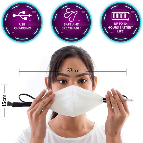 Vista 6 de Máscara de luz LED Rave EDM Halloween máscaras para hombres y mujeres