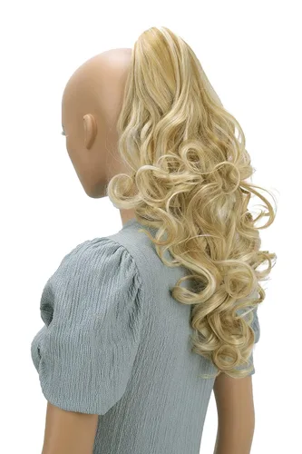 Vista 13 de Prettyshop - Extensión de cola de caballo de 24 pulgadas con clip, larga, voluminosa, ondulada, resistente al calor, color negro H63