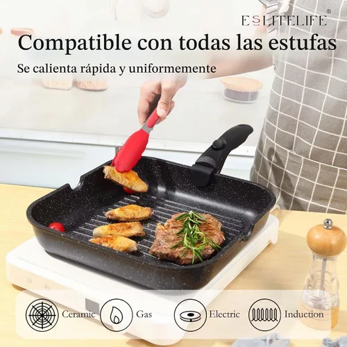 Vista 5 de ESLITE LIFE - Sartén antiadherente de 11 pulgadas con mango desmontable