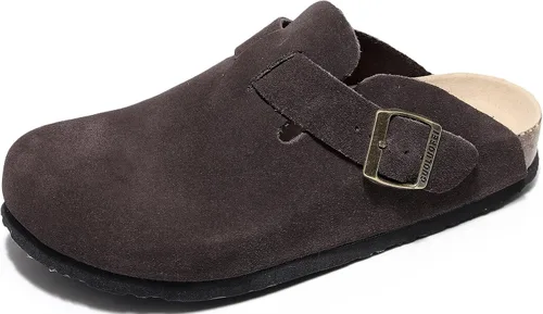 Vista 11 de Zuecos para mujer, Zuecos para mujer - Mules de casa con soporte de arco y hebilla ajustable