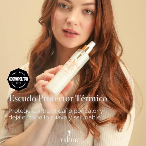 Vista 4 de Rahua Escudo protector de calor – Imprimación de peinado sin silicona y spray térmico – Con aceite de Rahua amazónico, manteca de karité e hibisco