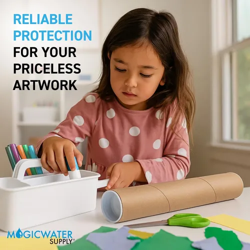 Vista 6 de MagicWater Supply Tubo de correo – 1.5 pulgadas x 12 pulgadas – Kraft – Paquete de 2 – para envío y almacenamiento de carteles, artes, manualidades