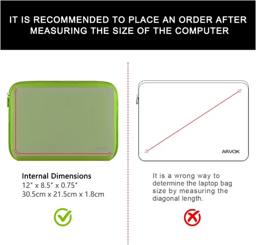 Vista 6 de Arvok - Funda o bolso de neopreno resistente al agua para computadora personal Bamboo verde