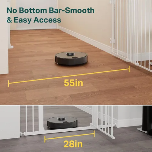 Vista 15 de Cumbor 29.2–43" Puerta de bebé para escaleras, de montaje en pared (se requiere taladrar), puerta para perros expandible sin barra inferior, puerta