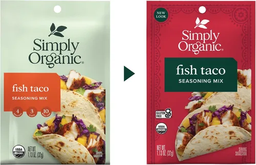 Vista 3 de Simply Organic Mezcla de condimentos para tacos de pescado, sin gluten, certificado orgánico, kosher, sabor puro para tacos, salteados, platos