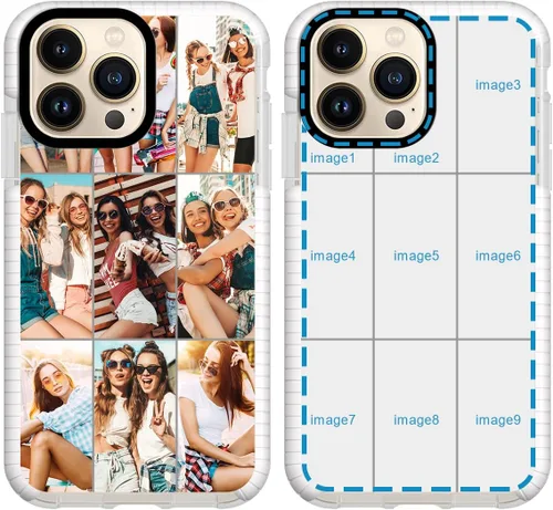 Vista 18 de Funda personalizada para iPhone 15 Pro, collage de fotos personalizada de múltiples imágenes, resistente a los impactos, suave funda protectora
