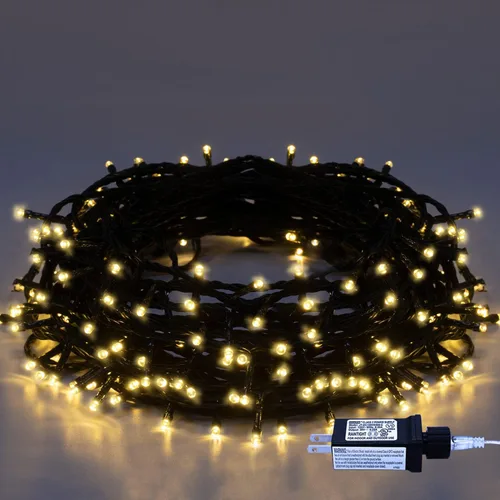 Vista 11 de Cadena de luces de Navidad para interiores – 220 LED de 82 ft, 8 modos de memoria, enchufe de extremo a extremo, impermeable decorativo para Azul