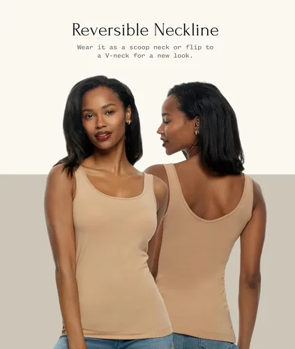 Vista 5 de Felina Camiseta sin mangas reversible de algodón para mujer Paquete de 4