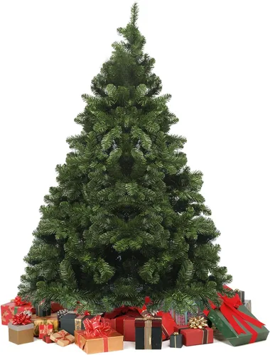 Vista 11 de Árbol de Navidad preiluminado de 7.5 pies con luces, árbol de Navidad artificial de abeto con 350 LED multicolor, ramas con bisagras de fácil