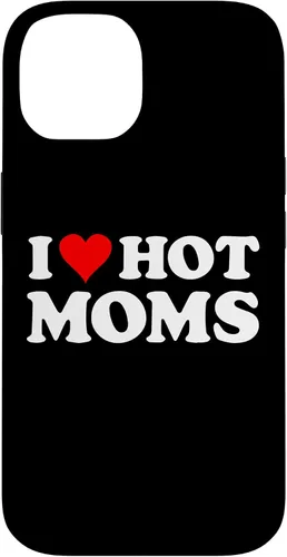 Vista 4 de Funda con texto en inglés "I Love Hot Moms Red Heart para iPhone 16