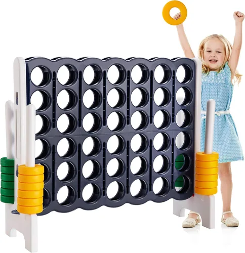 Vista 13 de Costzon Giant 4 en una fila, Juego de mesa Jumbo de 4 a puntuación para niños y adultos, juego de conexión de patio interior y exterior, 1.07 m