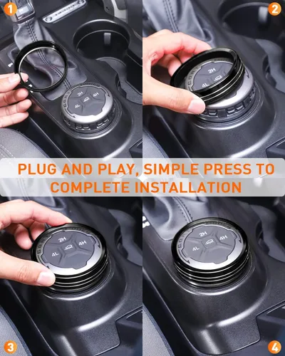 Vista 5 de Savadicar CKT01 Billet - Juegos de molduras de perillas de control de aluminio, faros/4WD/HVAC, biseles de anillos de perillas de control