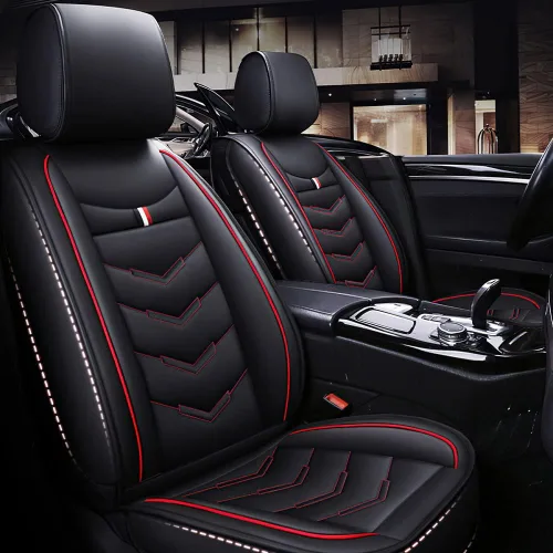 Vista 8 de Funda de asiento de automóvil de 2 asientos para Nissan 370Z 2009-2020, fundas de cojín duraderas, resistentes al desgaste, impermeables Negro