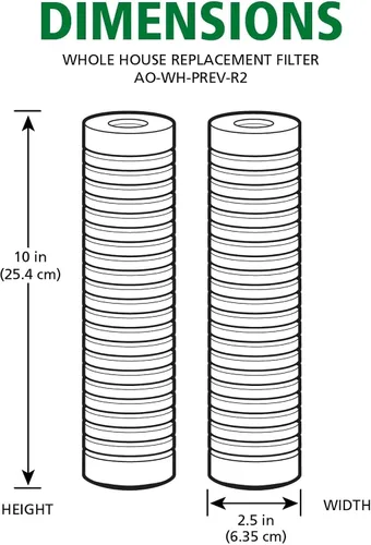 Vista 5 de AO Smith AO-WH-PREV-R2 - Cartucho de repuesto para filtro de agua de sedimentos de 5 micrones, 2.5 x 10 pulgadas, paquete de 2, para sistemas