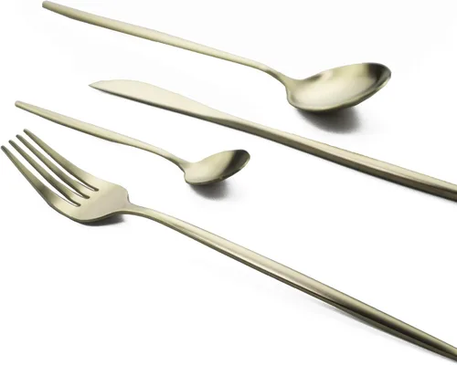 Vista 9 de JASHII Juego de cubiertos de acero inoxidable de 24 piezas, juego de cubiertos de servicio para 6, utensilios para cocina, aptos para lavavajillas