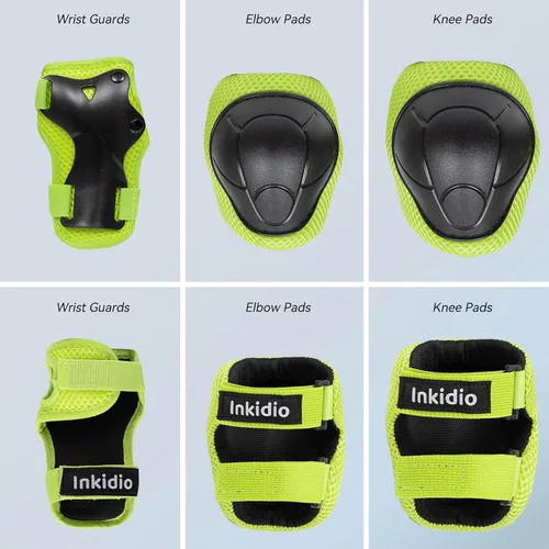 Vista 7 de Rodilleras para niños, juego de equipo de protección de unicornio, rodilleras y coderas con protector de muñeca para niñas y niños, patines
