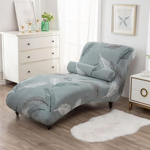 Vista 7 de Funda Impresa para Chaise Lounge sin Brazos Interior Funda Elástica para Silla para Sala de Estar Dormitorio Funda Elástica sin Brazos para Chaise