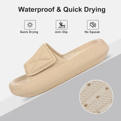 Vista 6 de kihutor Cloud Slides For Women and Men, Pillow Slippers Bathroom Slides, Soft Comfy Thick Sole Sandals Quick Drying Pillow Slides