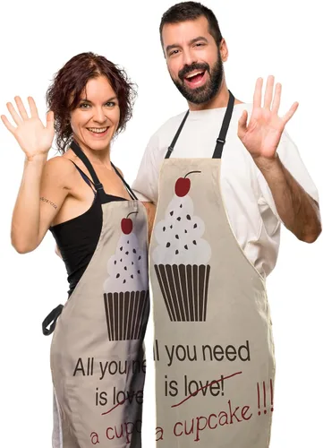 Vista 5 de Delantal de hornear para hombres, All You Need Is a Cupcake Craft Delantales para mujeres para cocina, cocina, restaurante, barbacoa, pintura