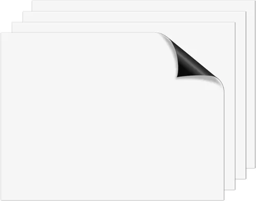 Vista 6 de Hojas magnéticas blancas de borrado en seco – 9 x 12 pulgadas – Pizarra blanca magnética para escribir en hojas – Las mejores hojas flexibles