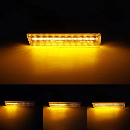 Vista 2 de Luces de Señal de Giro LED Secuenciales de Repuesto para 7 Series E38 1995-2001, 3 Series E46 M3 2001-2006, Lente Transparente Frontal Ámbar