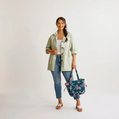 Vista 4 de Vera Bradley Monedero Glenna de algodón para mujer