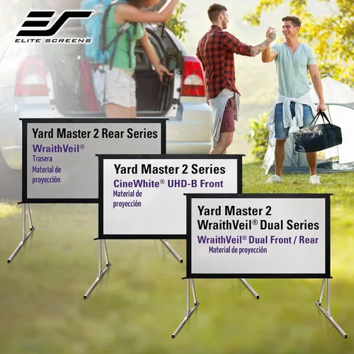 Vista 6 de Pantalla para proyector al aire libre con soporte 16:9, 8K 4K Ultra HD 3D, plegable y rápida YardMaster 2 Dual Proyección delantera y trasera