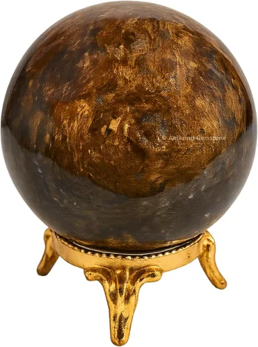 Vista 72 de Amazing Gemstone Bola de cristal de Amazonita con soporte, bolas de meditación de esfera de cristal de 2 pulgadas para brujería y bolas decorativas