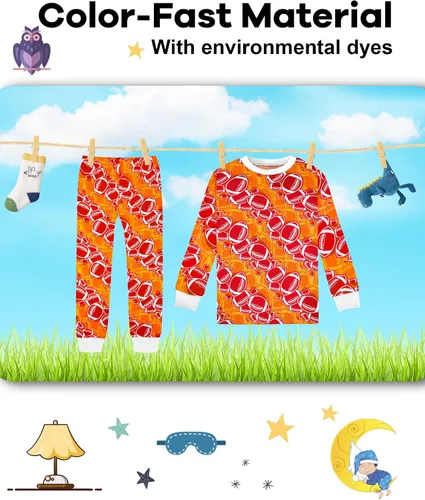Vista 7 de KOBERO Boys Pajamas 4 Pieces Long Set 100% Cotton Sleepwear Size 18 Months-12 Years