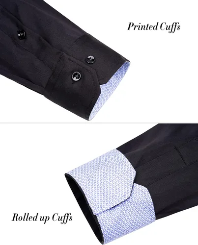 Vista 5 de J.Ver - Camisa de vestir para hombre, informal, manga larga, no se arruga, ajuste regular, elástica, con botones