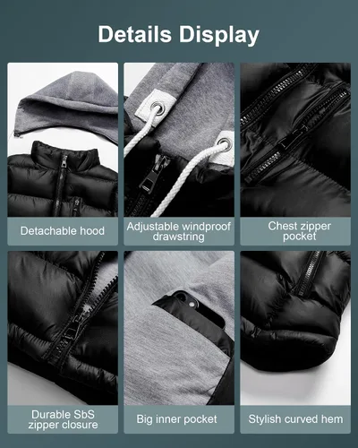 Vista 104 de CREATMO US Chaleco cálido para mujer, chaleco grueso acolchado sin mangas con capucha desmontable