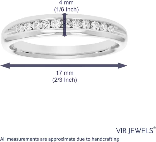 Vista 12 de VIR JEWELS Alianza de boda de diamante de 1/4 quilates a 1 cttw para mujer, anillo de boda de diamante de ajuste cómodo en juego de canales de oro