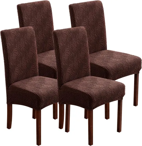 Vista 9 de Fundas para Sillas de Comedor, Fundas para Sillas de Comedor Elásticas Parsons, Protector de Sillas de Cocina para Comedor, Extraíbles, Lavables