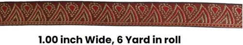 Vista 5 de KVR Brocado de poliéster jacquard 6 yardas 1.00 pulgadas adorno floral diseño bordado costura decoración cinta encaje vestido falda vestido fiesta