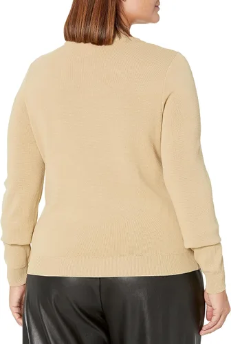 Vista 5 de The Drop Suéter con cuello alto falso de canalé Isaac para mujer