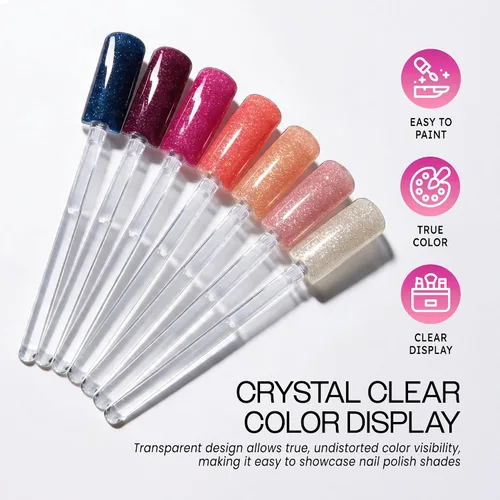 Vista 4 de Beauticom - Palillos transparentes para uñas (cantidad: 100 piezas)