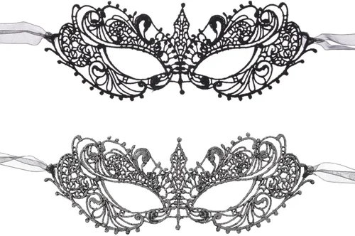 Vista 2 de 2 máscaras de encaje para mujer, para bailes de baile, carnaval de Halloween, fiesta veneciana