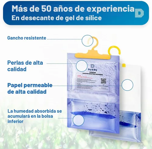 Vista 5 de Dry & Dry Deshumidificadores absorbentes de humedad prémium para el hogar, sótano, dormitorio, pequeños deshumidificadores – Absorbe la humedad