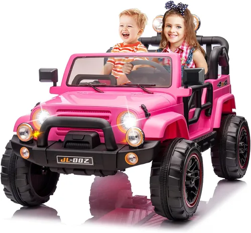 Vista 12 de Fitnessclub Autos eléctricos para niños, automóvil eléctrico para niños de 12 V con control remoto Bluetooth de 2,4 GHz, luces LED, reproductor MP3