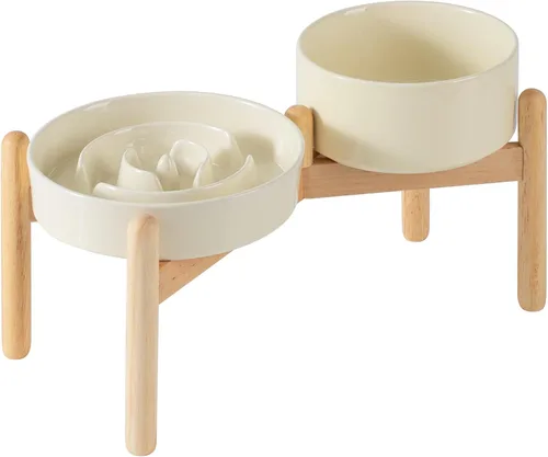 Vista 50 de Havniva Cuencos elevados para perros de alimentación lenta, 6.1 pulgadas 1 x café marrón - C