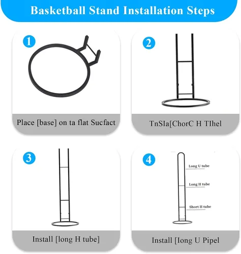 Vista 5 de Nuevo estante de almacenamiento de bolas, soporte de almacenamiento de bolas de cubo de 4 niveles, soporte de baloncesto de acero al carbono