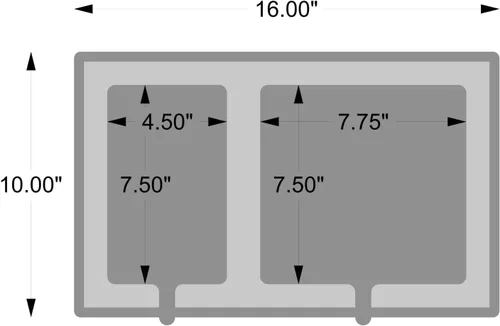 Vista 5 de Soporte doble para teléfono y accesorios de 0.512 in SeaDek Parte trasera adhesiva Compartimentos separados para teléfonos y herramientas
