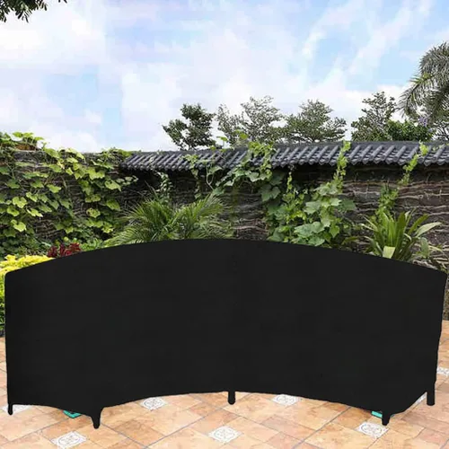 Vista 7 de SUNSURE Funda de sofá curvada para exteriores de 89 x 45 x 33 pulgadas, funda impermeable para muebles de patio, protector de sofá curvo seccional